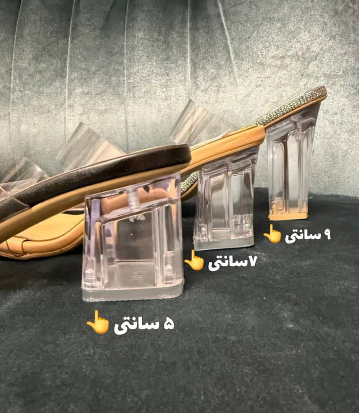 صندل نگینی پاشنه شیشه ای کد ۱۱۱